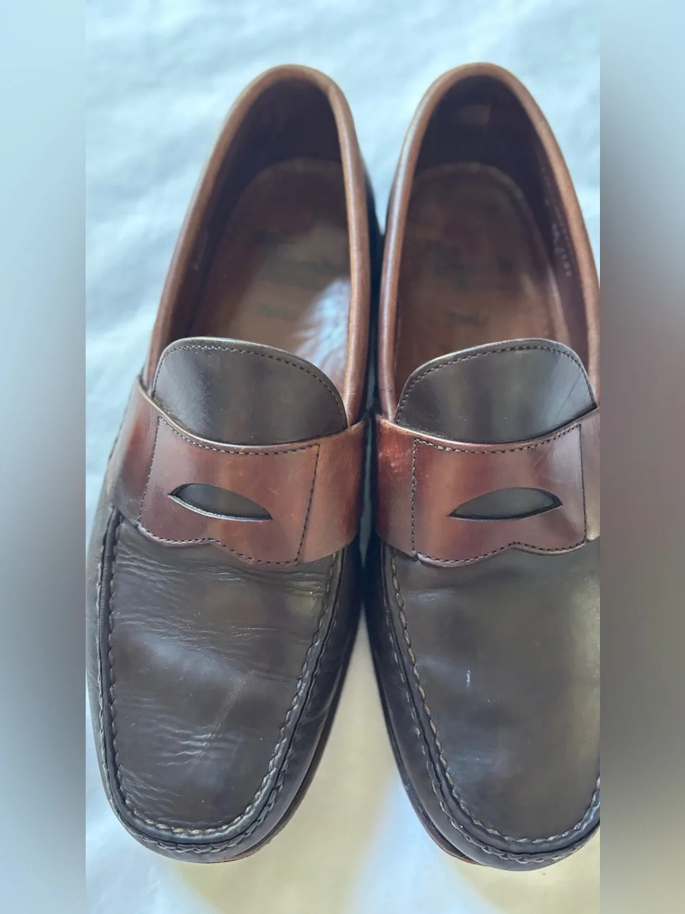 Allen Edmonds Burke Penny Loafers Men’s 9 Brown Leather Slip On Dress Shoes USA